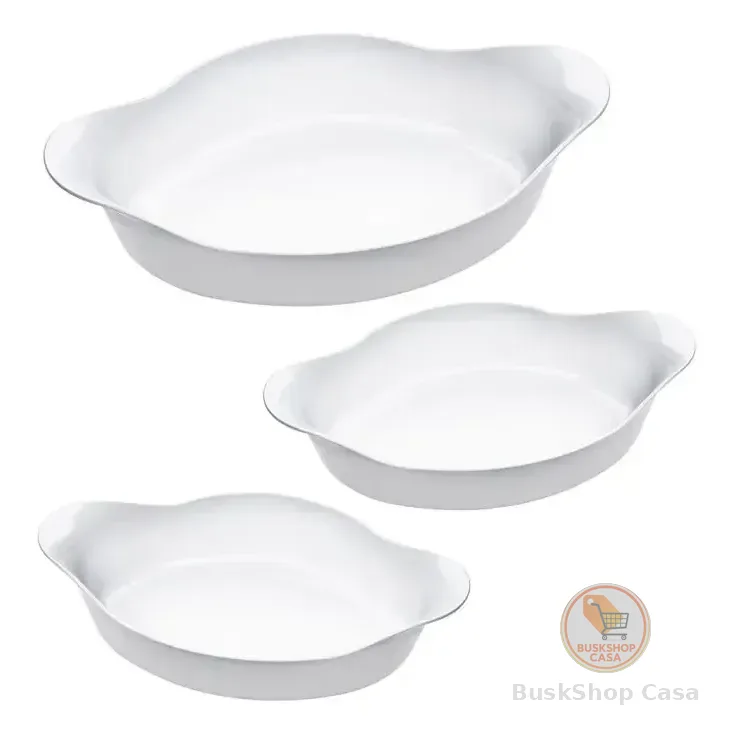 Marinex Conjunto De Assadeiras Oval Opaline 3 Peças Branco