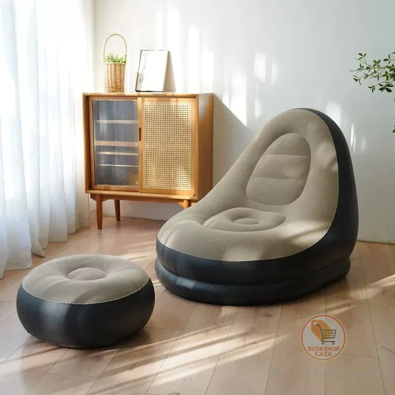 Poltrona Inflável E Conjunto De Sopro Ultra Lounge Portátil Para Descanso Preguiçoso
