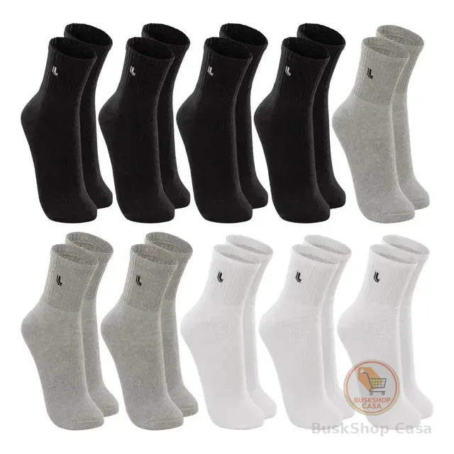 Kit 10 Pares Meia Lupo Original Masculina Cano Médio Algodão