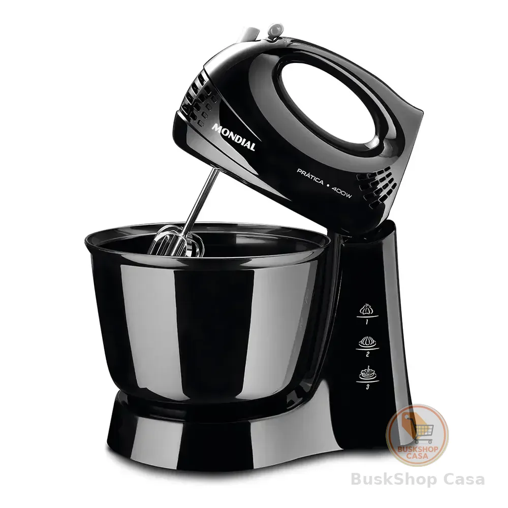 Batedeira Prática Mondial Preto 400w B-44-b 220v