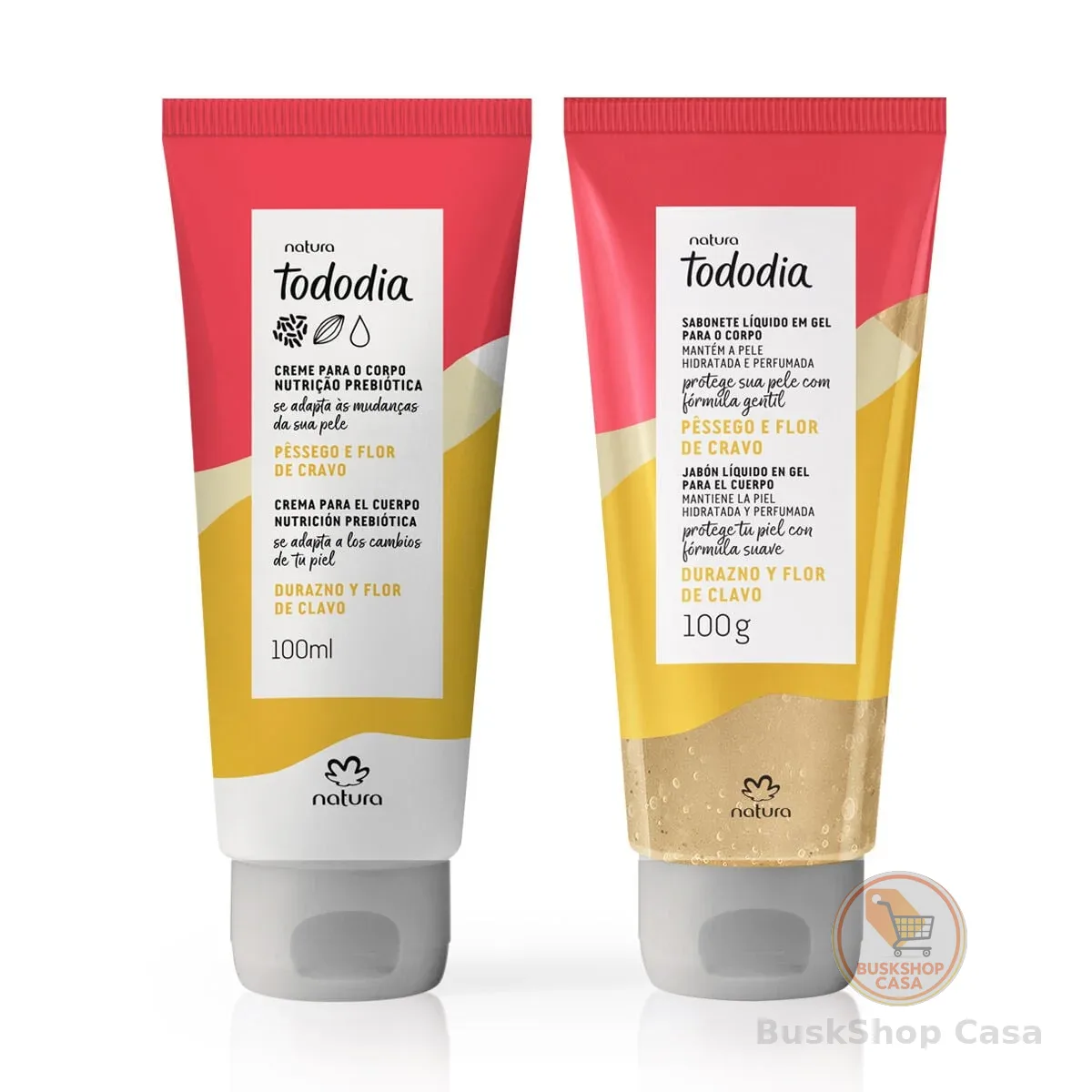 Kit Creme para o Corpo e Sabonete Líquido Tododia Pêssego e Flor de Cravo
