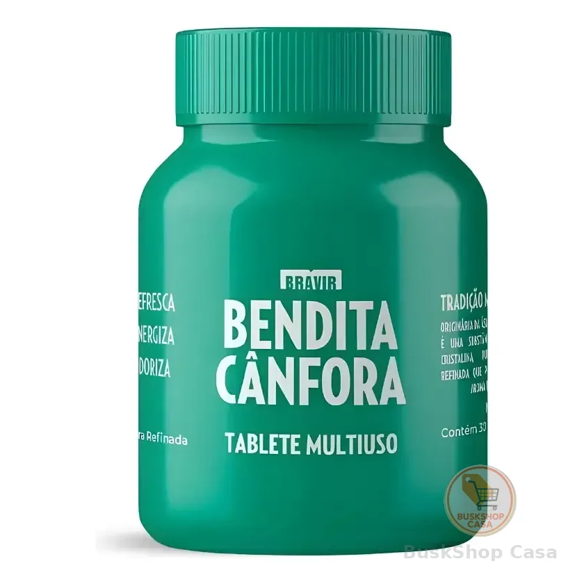 Bendita Cânfora Refinada Pote Com 30 Tabletes Multiuso Bravir Casa