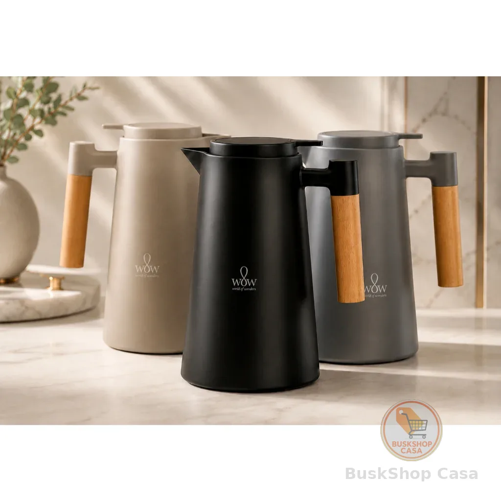 Garrafa Térmica Cabo Madeira Para Café 1l