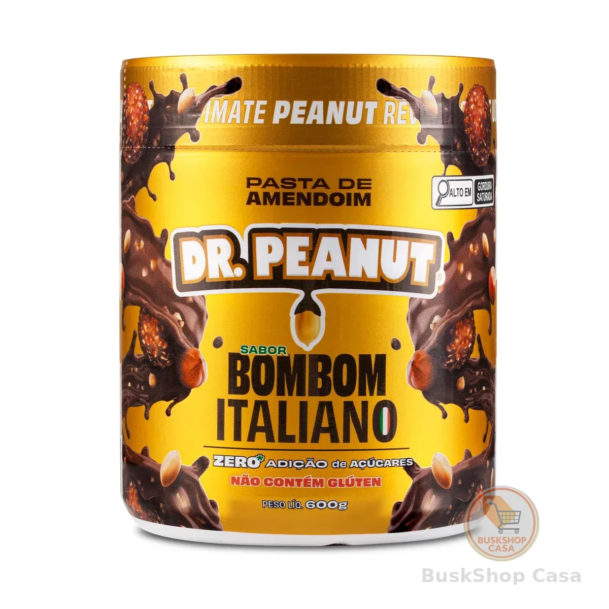 Pasta de Amendoim DR. Peanut Bombom Italiano 600G - Com Whey Protein
