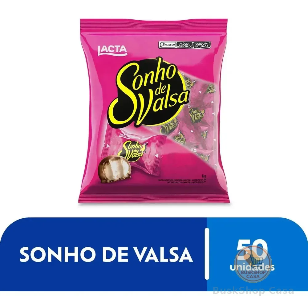 Pacote 1kg Sonho De Valsa Wafer Com 50 Unidades