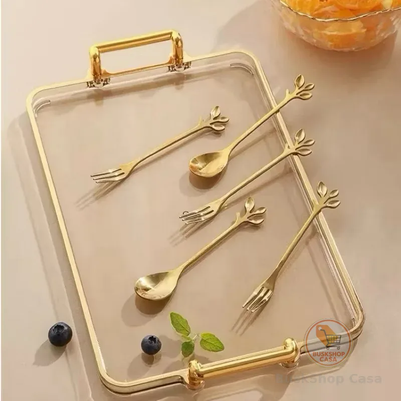 Kit jogo 10 Peças Conjunto De Colher garfo Criativo De Aço Inoxidável Talheres De Ouro Para Café Ferramentas De Café