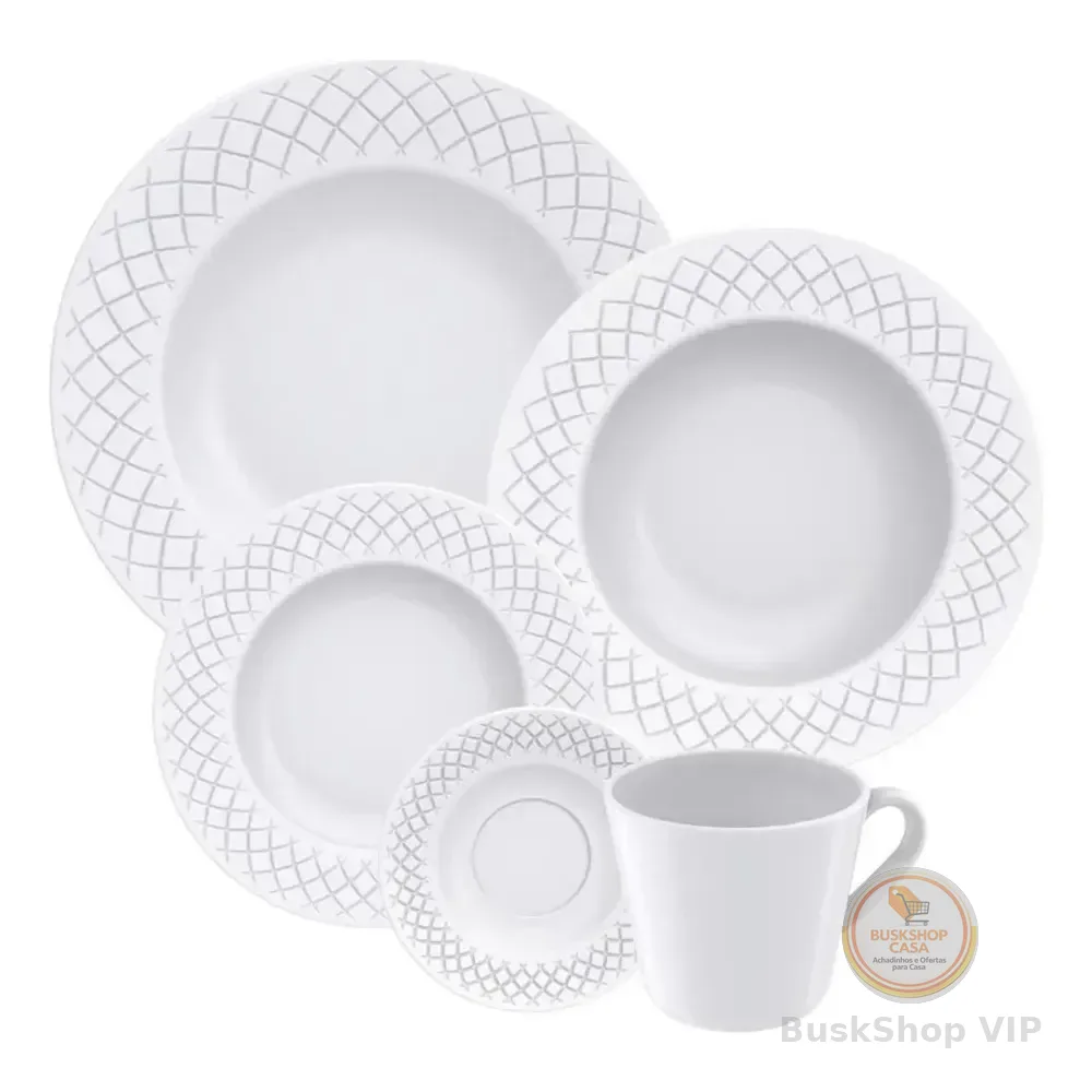 Aparelho De Jantar Ingrid Em Porcelana 20 Peças Cor Branco Tramontina
