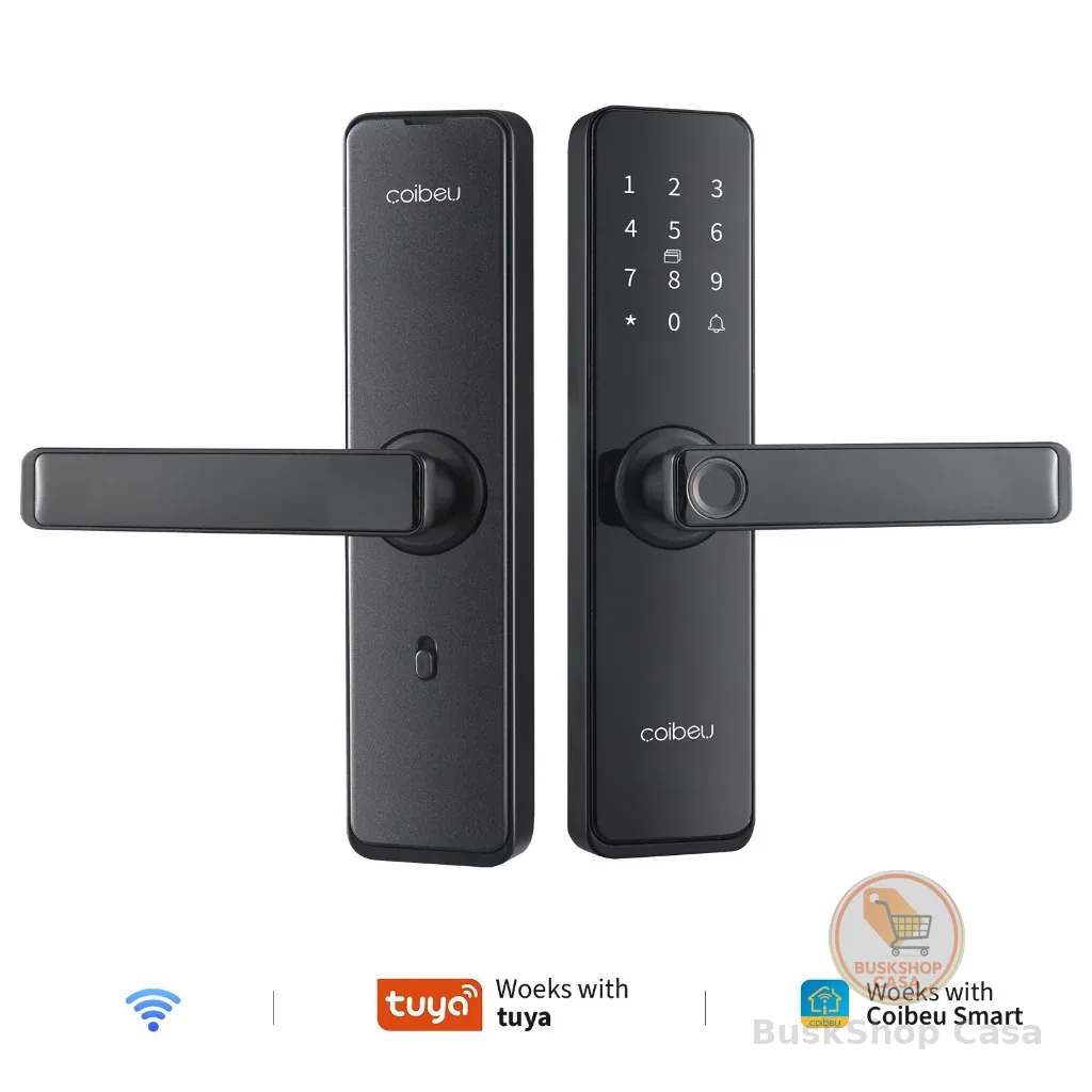 COIBEU Tuya WIFI Fechadura Digital de Sobrepor, Fechadura Eletronica Fechaduras Digital com Biometria
