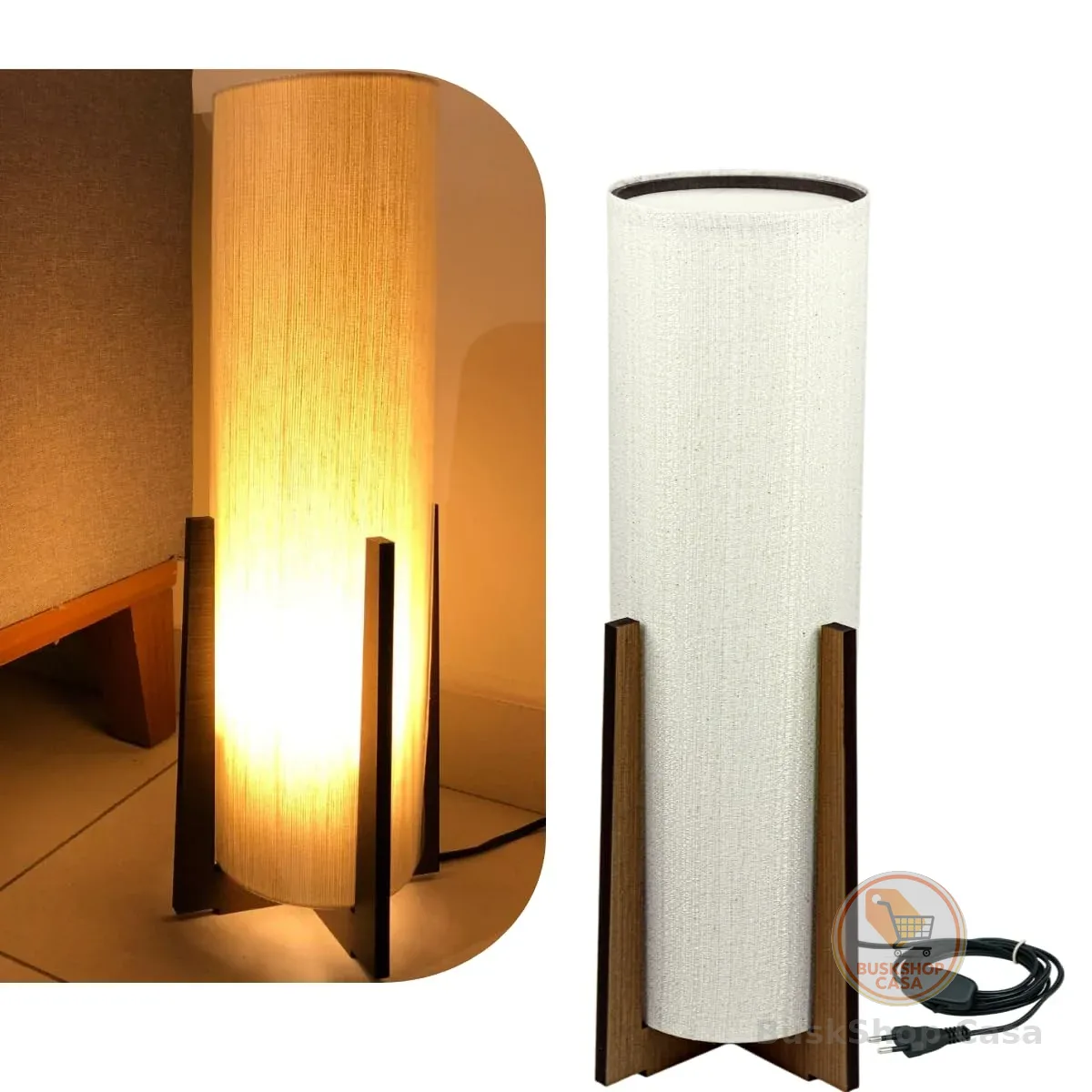 Abajur De Chão Luminaria De Mesa Atlas Para Sala Estar