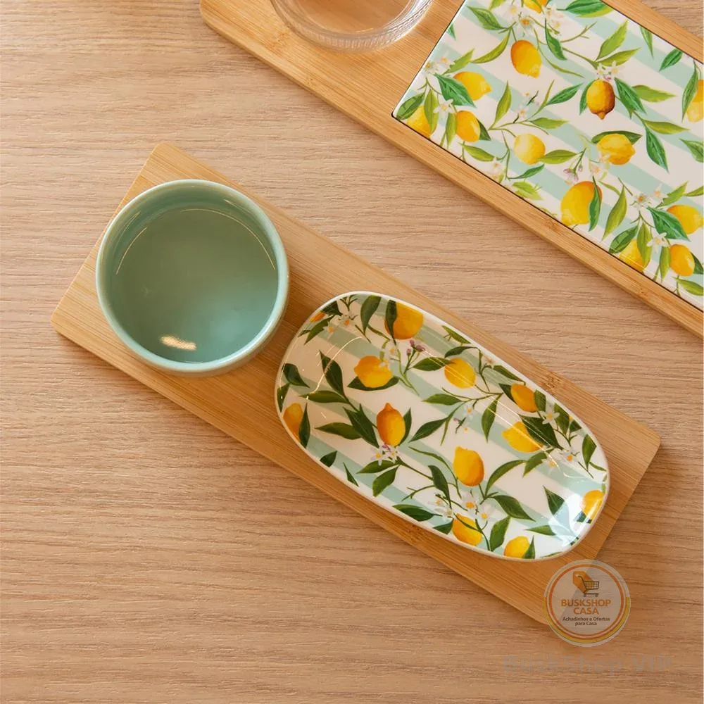 3 Peças para Servir Siciliano 28cm x 10,5cm x 6cm Bambu Lyor