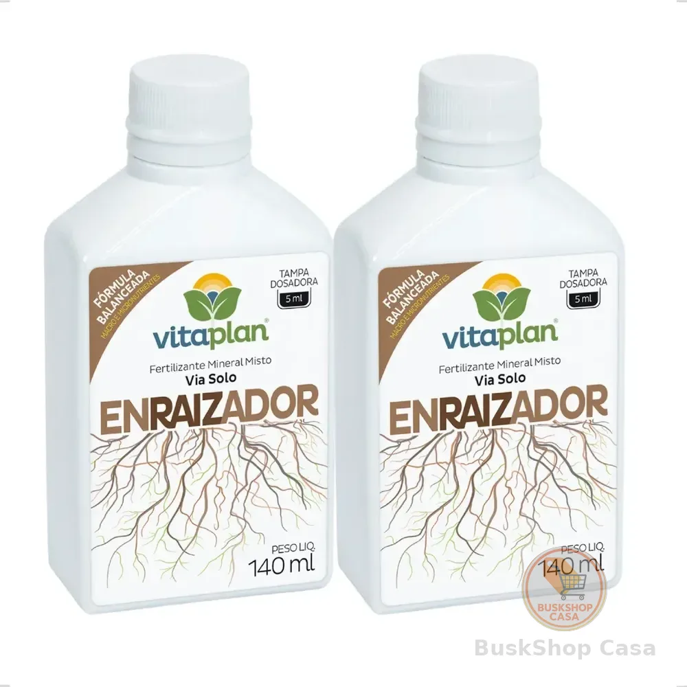 Kit 2 Fertilizante Enraizador Mineral Liquido Vitaplan 140ml