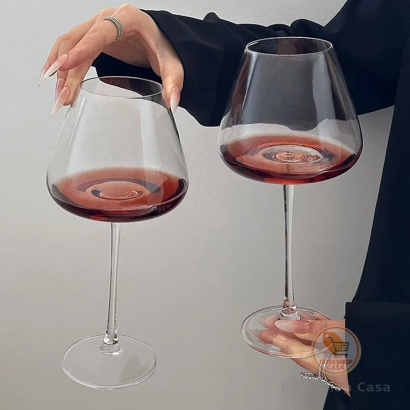 Taças de Vinho Bourgogne 680ml, Vidro Cristal, Par de 2, Elegante para Casa ou Presente