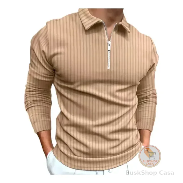 Camiseta Polo Manga Longa Com Zíper Lançamento