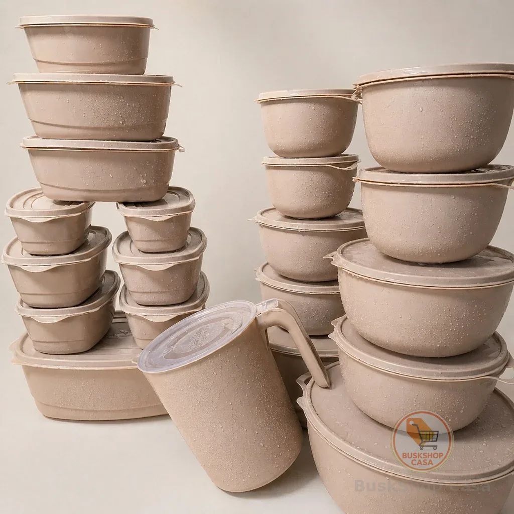 21 Potes Plásticos Multiuso com Tampa para Mantimentos, Alimentos e Marmitas