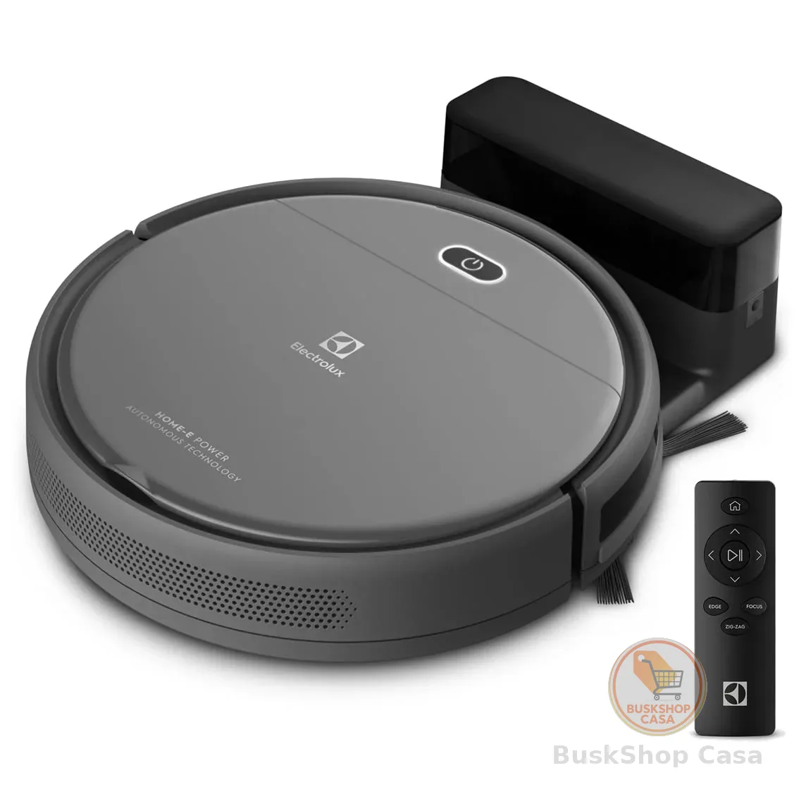 Aspirador de po robo Electrolux 2h20min controle remoto base carregamento bateria longa duração automatico varre aspira passa pano ERB30 bivolt preto sensor antiqueda