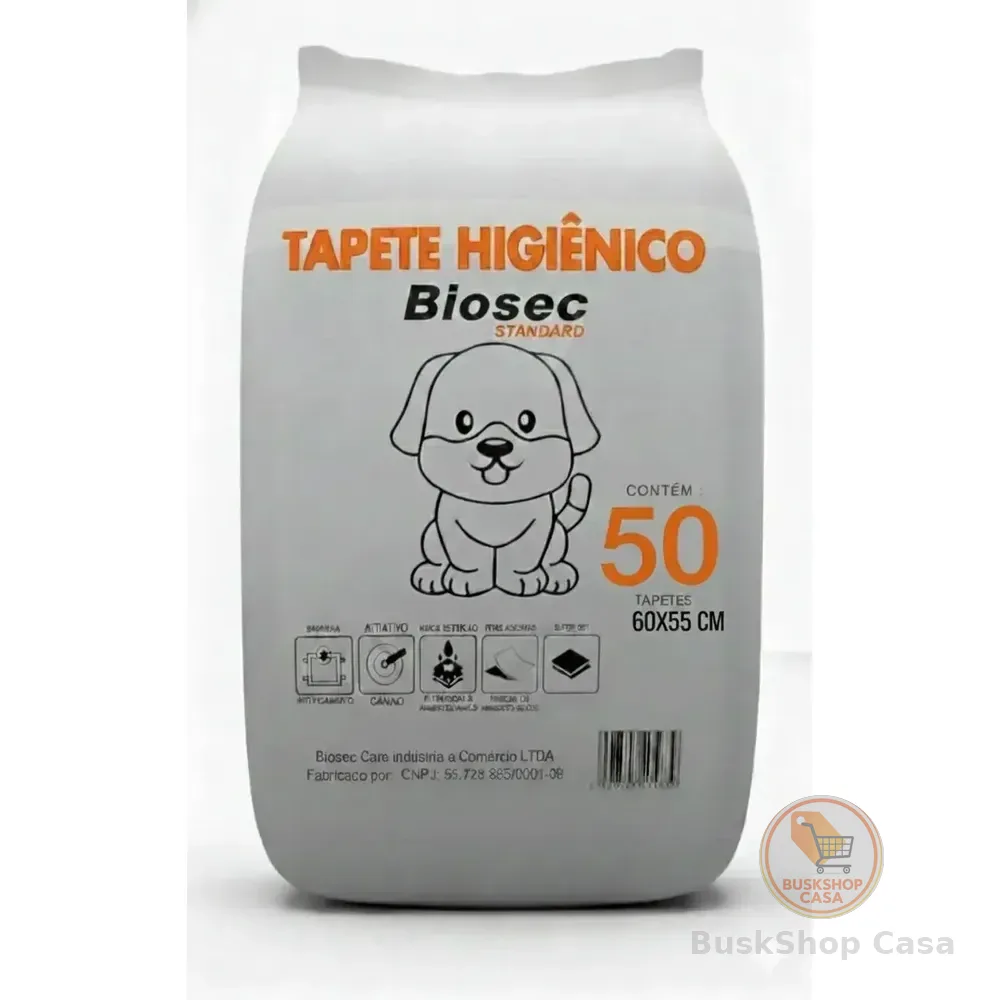 Tapete Higiênico 50 Unidades (60x55) Descartável Manta Fralda Absorvente Gel Para Cachorro Pet Cão Branco Branco