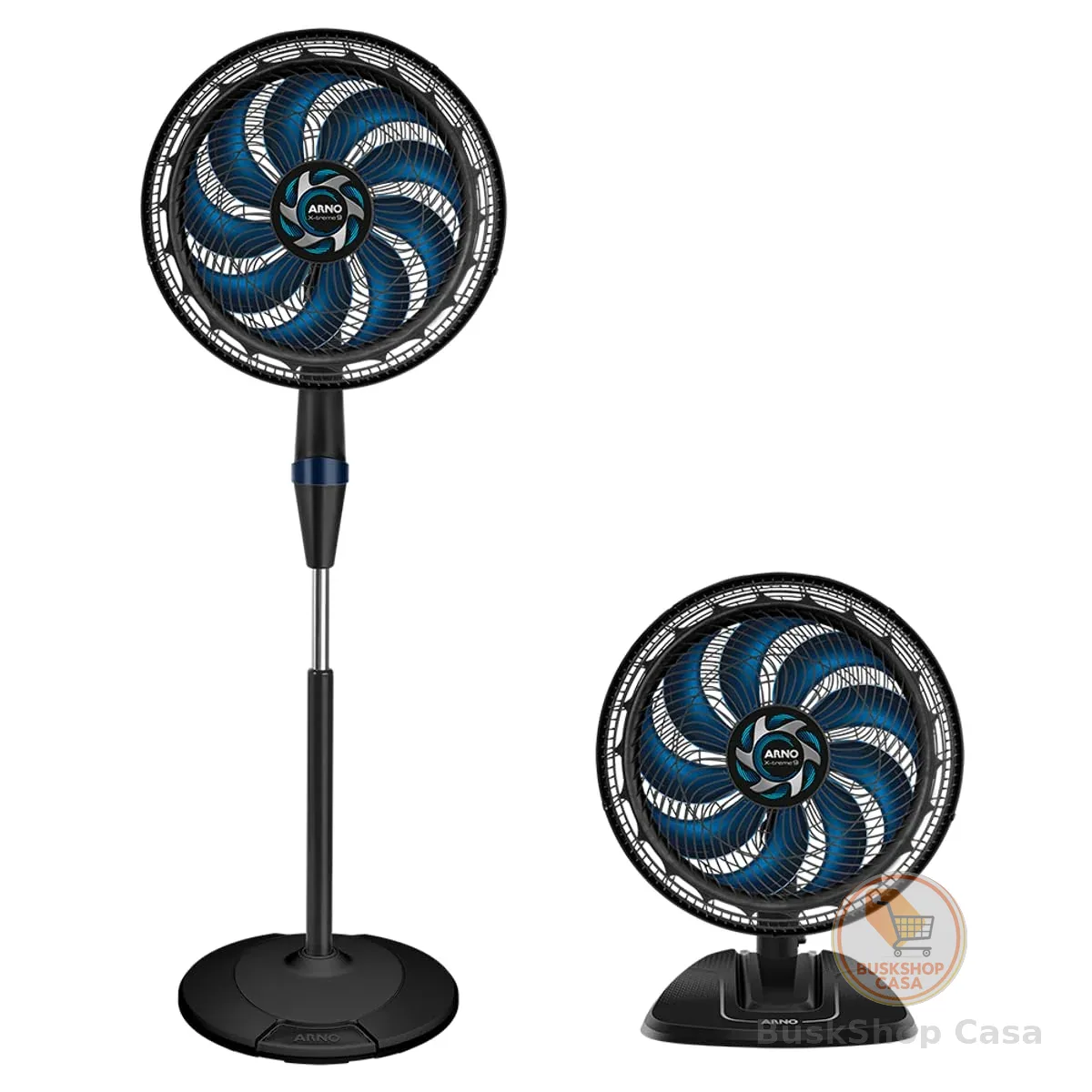 Ventilador de Coluna Arno X-TREME 9 40cm 2 em 1 VE9M, 160W. Coluna ou Mesa, 9 Pás, 3 Velocidades, Oscilação 80º, Altura Ajustável de até 1,5m, Modo Sono Tranquilo, 220V