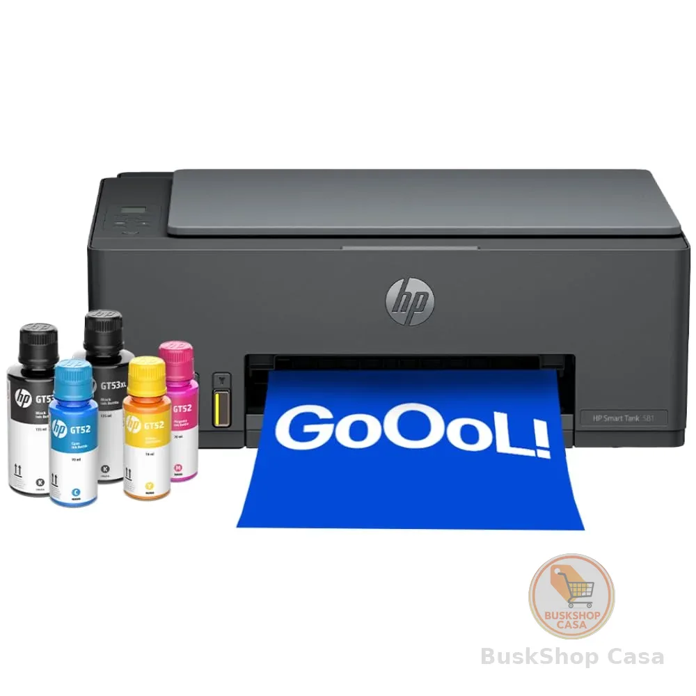 Impressora Multifuncional HP Smart Tank 581 Tanque de Tinta Colorida Wi-Fi, USB - Alta Economia -Copiadora e Scanner (4A8D5A)
