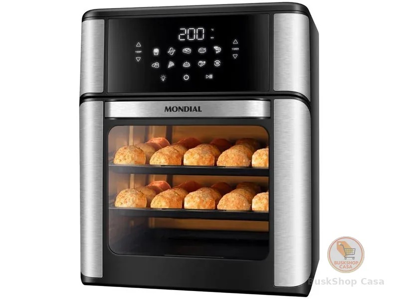 Air Fryer Mondial Forno Oven AFON-12L-BI Preto e Inox 12L