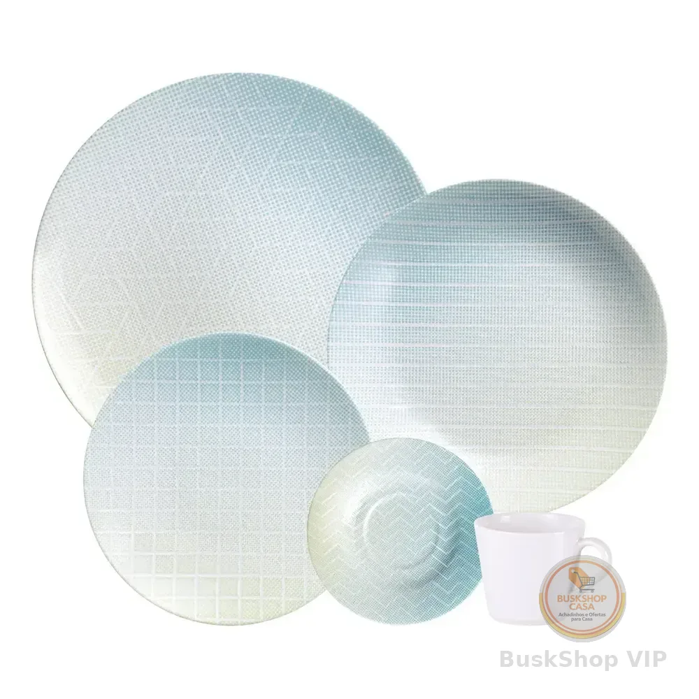 Aparelho De Jantar Polaris 20 Peças Decorada Tramontina Branco Liso