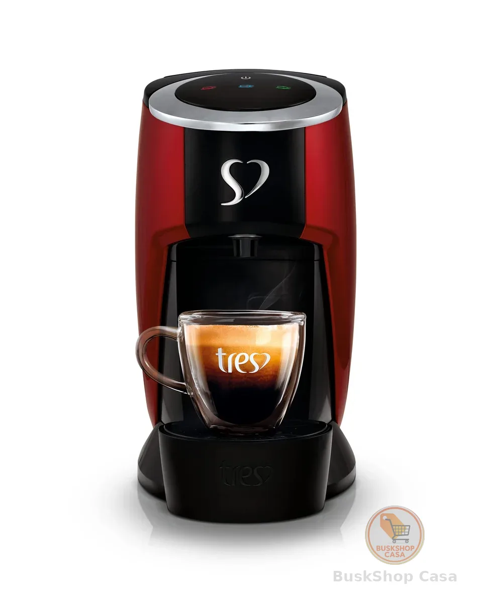 3 Corações TRES Cafeteira Espresso e Multibebida Touch Vermelha - 220V