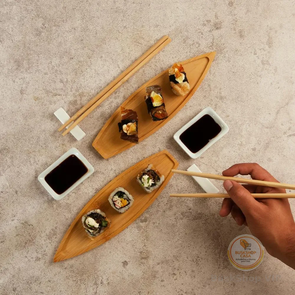 8 Peças para Sushi Lyor Nagasaki de Bambu
