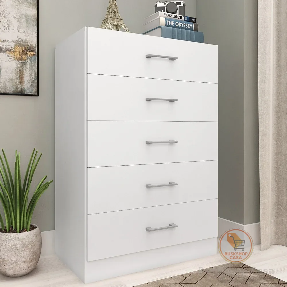 Cômoda para Quarto com 5 Gavetas Aruba Compacta Shark Móveis