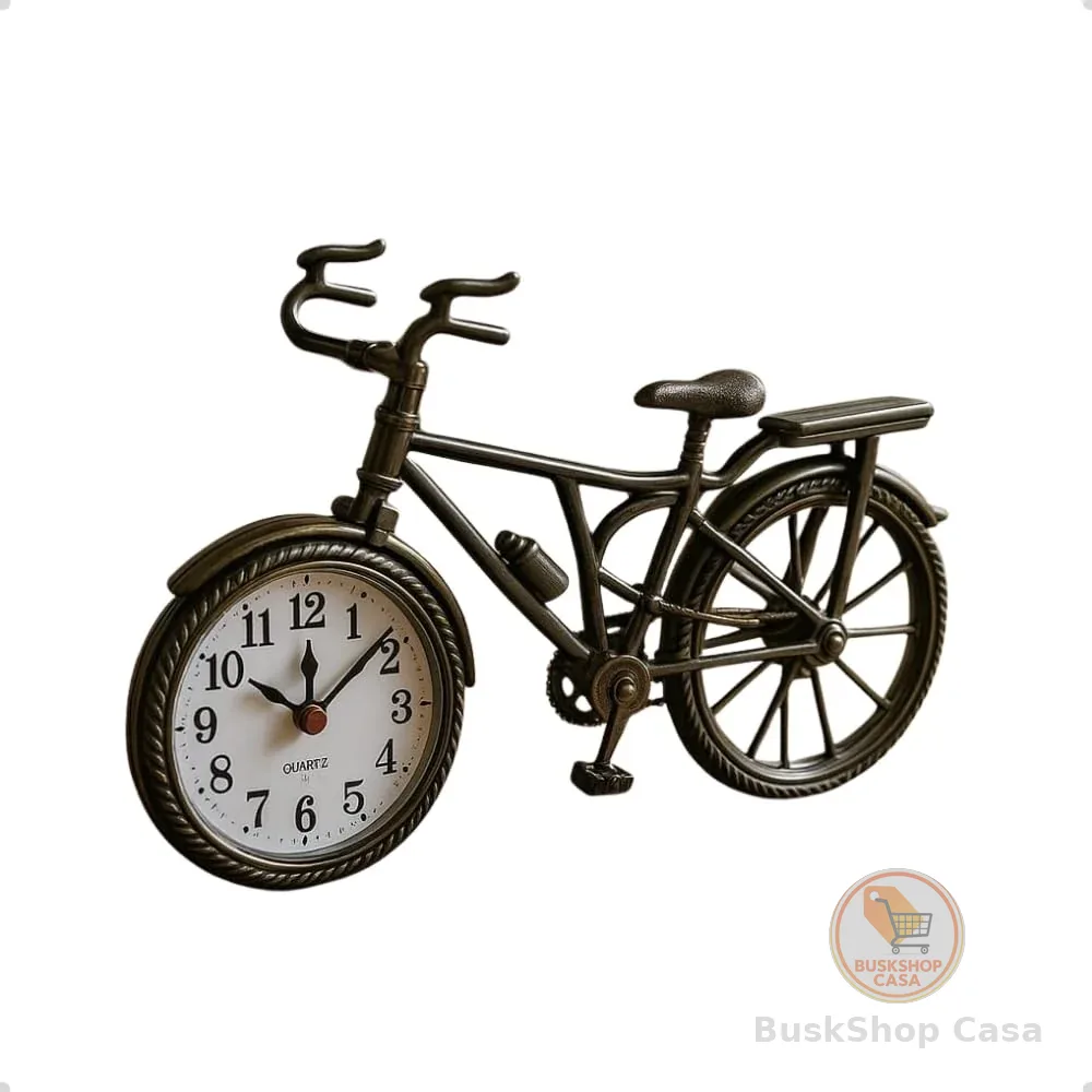 Relógio de Mesa Decorativo em Formato de Bicicleta, Design Vintage, Movimento Quartz