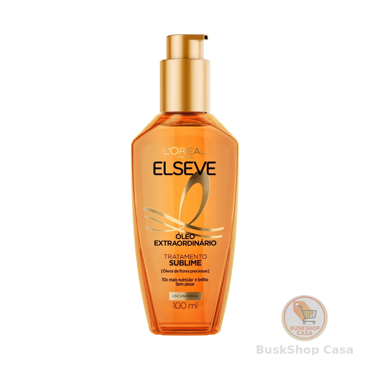 L'Oréal Paris Elseve Óleo Extraordinário Finalizador Capilar, Nutrição Profunda com 6 Óleos Preciosos, Anti-Frizz, Proteção Térmica até 230°C, Brilho Intenso para Todos os Tipos de Cabelo, 100ml