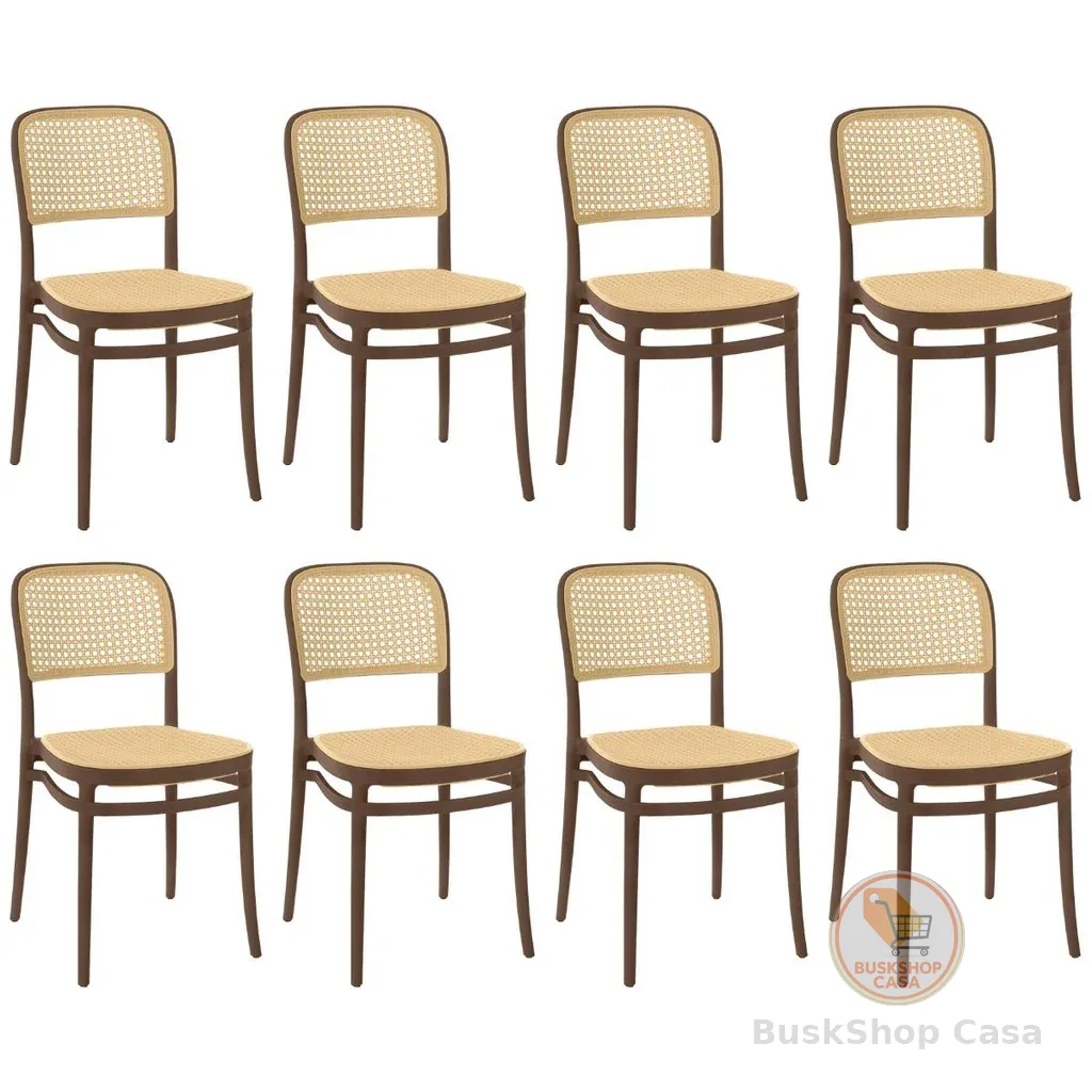 Kit 8 Cadeiras de Jantar Roma para Sala e Cozinha