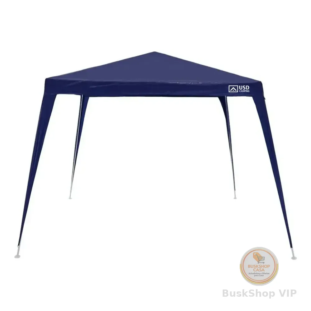 Tenda Gazebo Azul Polietileno 3x3 Metros Desmontável Camping Praia Pésca Usd Azul-marinho