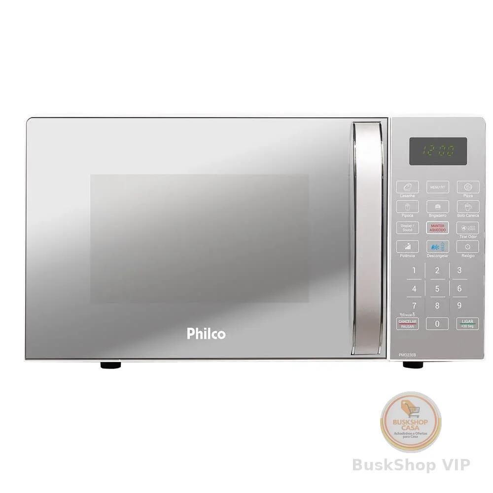 Forno Micro-Ondas Philco PMO23EB 20L Espelhado/Branco - 127V