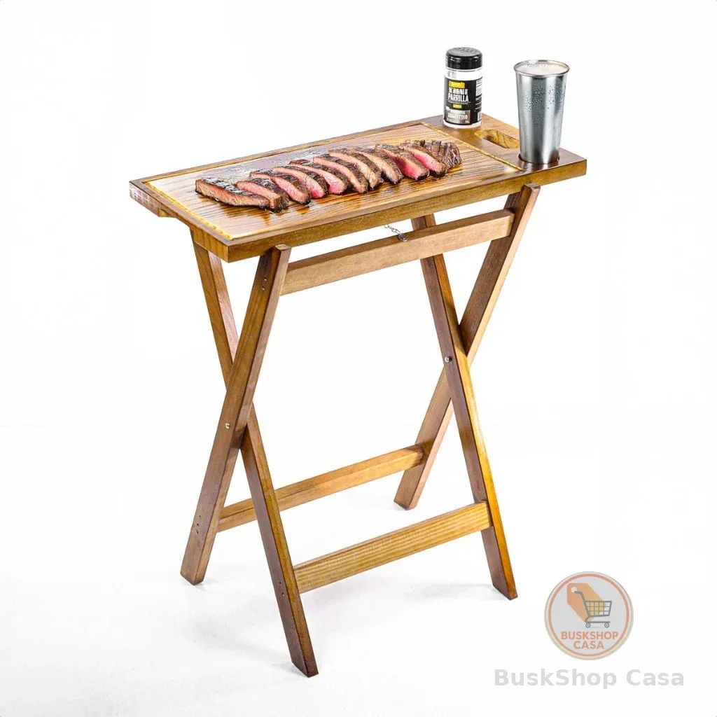 Tábua de Corte Carne Portátil Com Cavalete Leve Para Qualquer Lugar