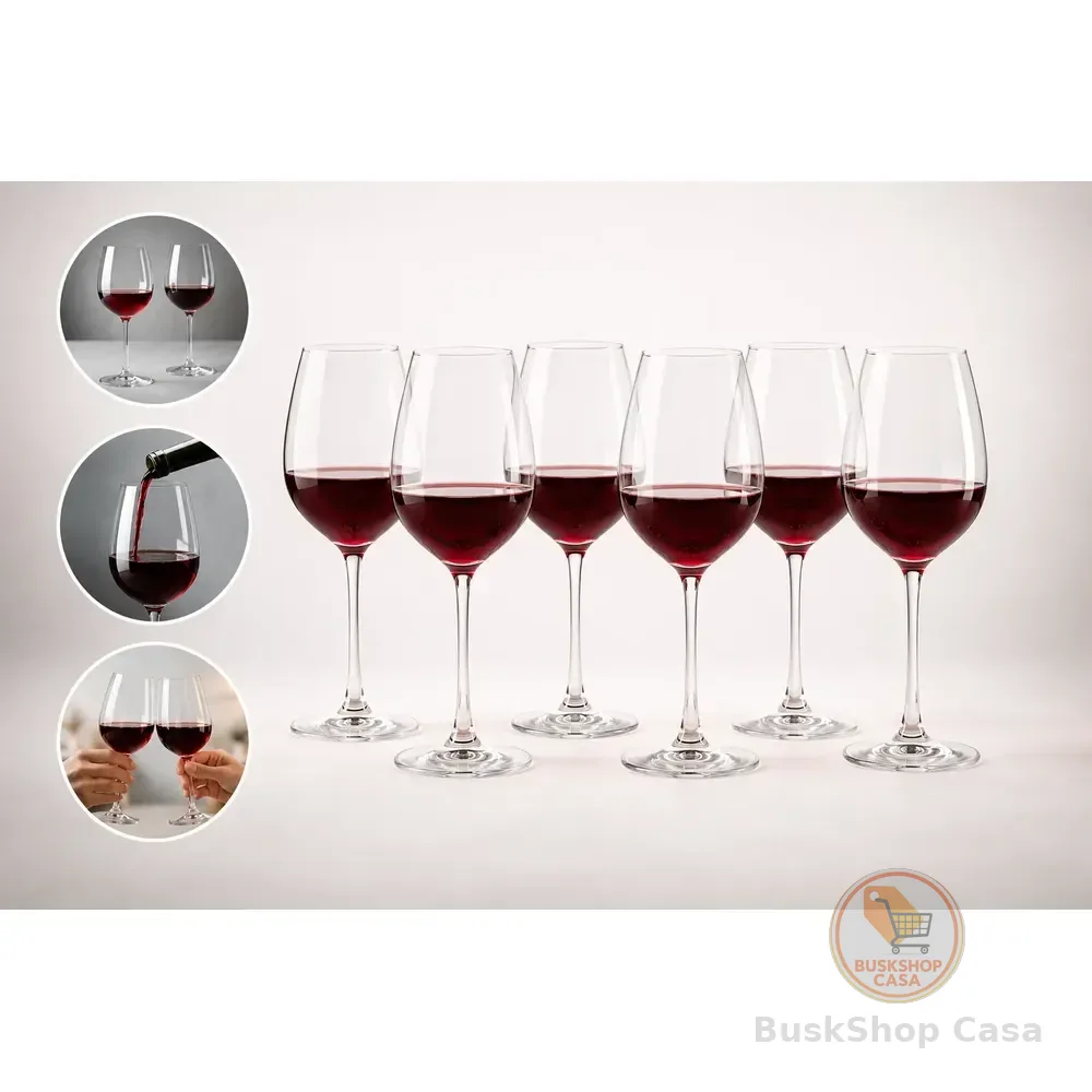 Jogo 6 Taças Cristal Premium Titanium Vinho Tinto 580ml