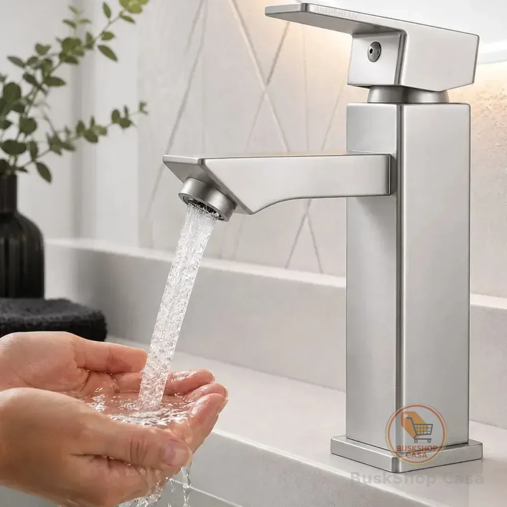 Torneira Bica Banheiro Lavabo Aço Inox 304 Gourmert Monocomando Fria Alta Qualidade Cor Prata - Marca Camperluz