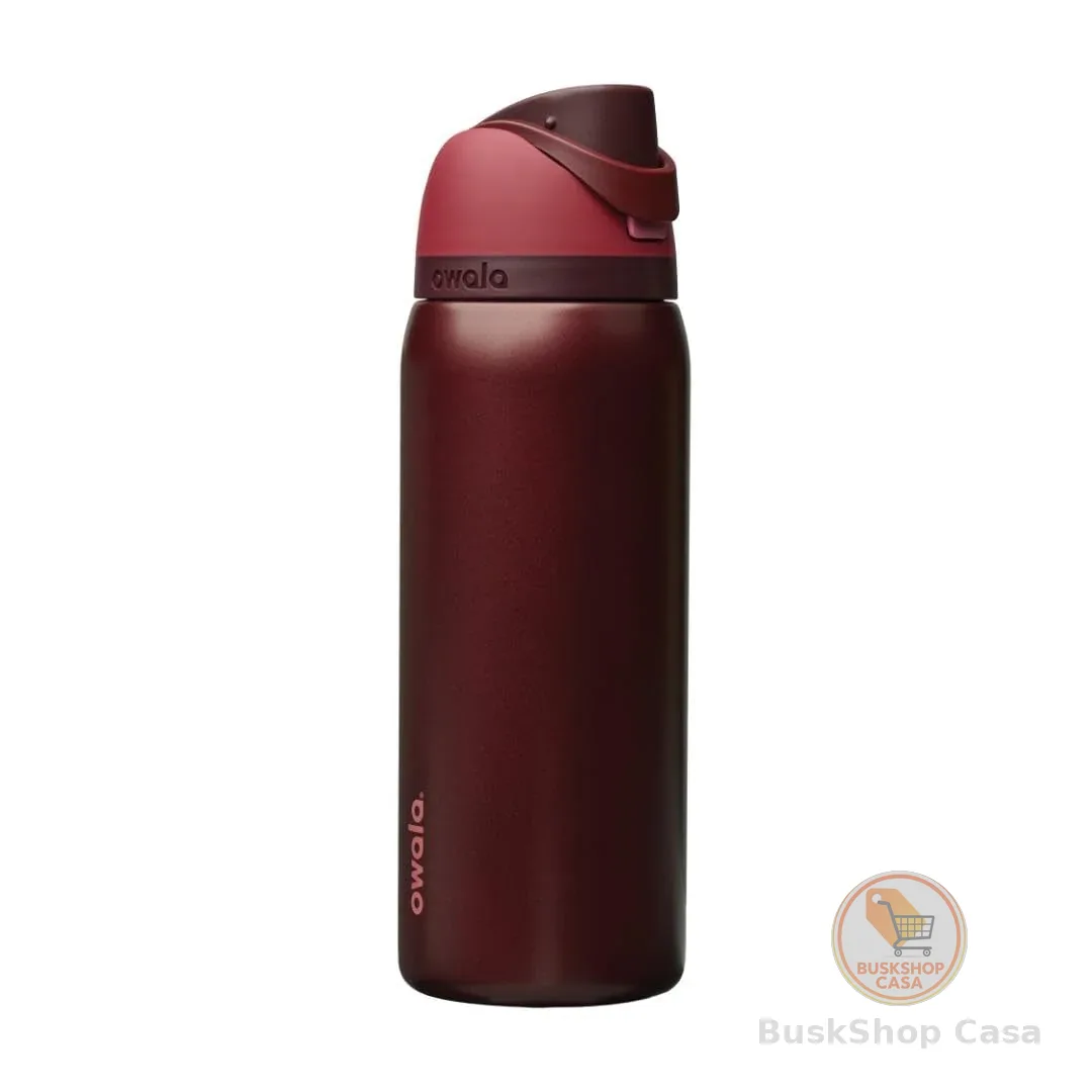 Owala FreeSip - Aço inoxidável - 947 ml - Cereja vermelha preta