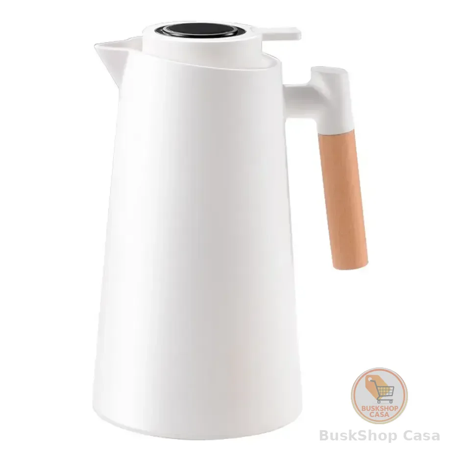 Garrafa Térmica 1 Litro Com Termômetro Led Para Chás / Café Branco