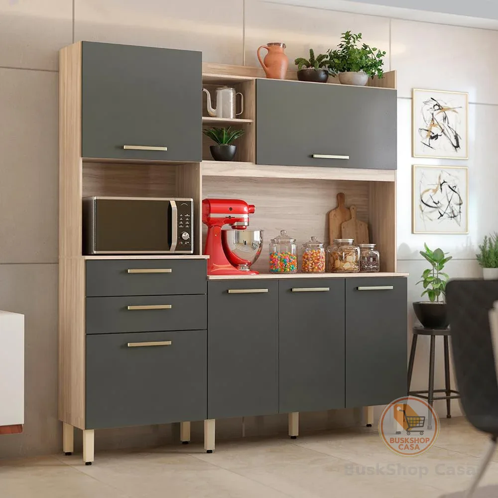 Cozinha Compacta Savoy com 6 Portas 2 Gavetas e 2 Prateleiras Demóbile