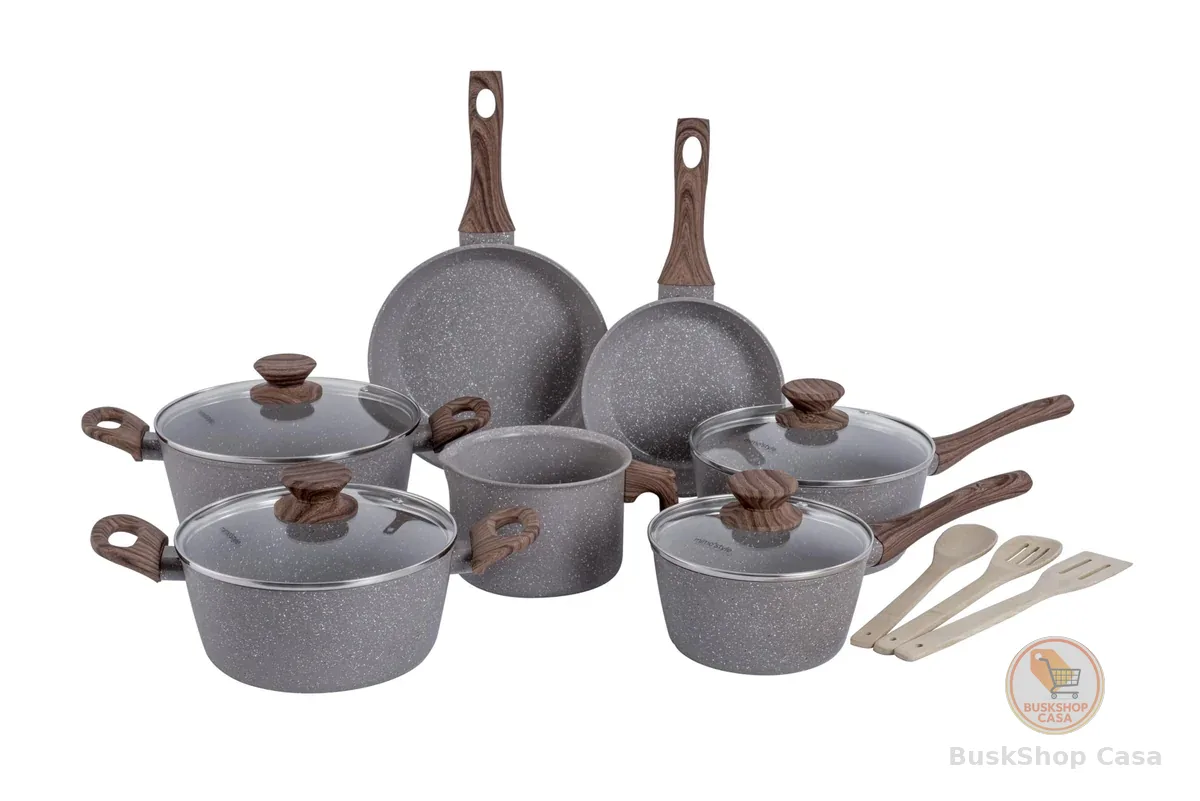 Mimo Style, Jogo de Panelas Cerâmica 10 Peças Indução Style Cook Grafite Bambu