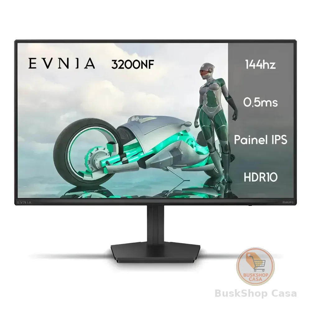 Monitor Gamer Phillips 24 Evnia Ips 144hz 0.5ms Wide Fullhd Preto 127/220v