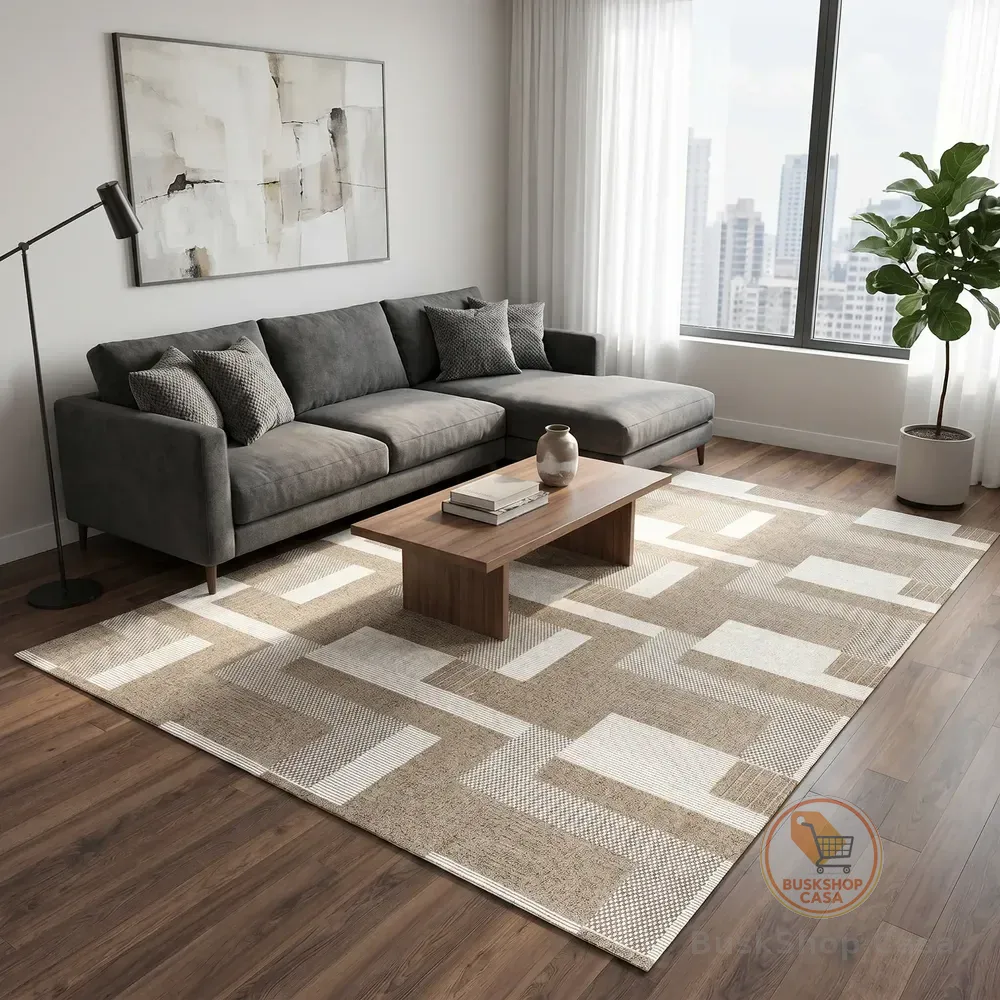 Tapete 3,00x2,00 Premium Antiderrapante Conforto Estilo Sala 3 M 2 M Marrom