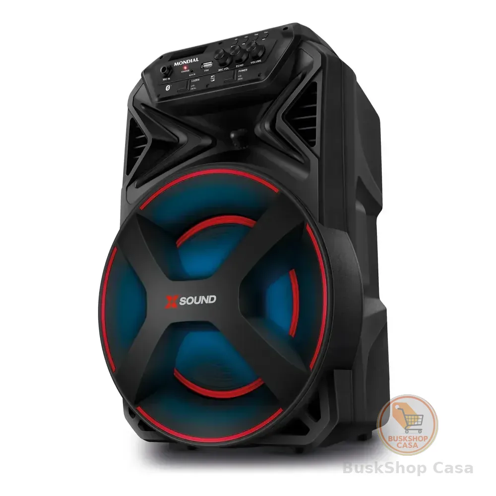 Caixa Amplificada Mondial 300w Bivolt Cm-300-n Preto 127/220v