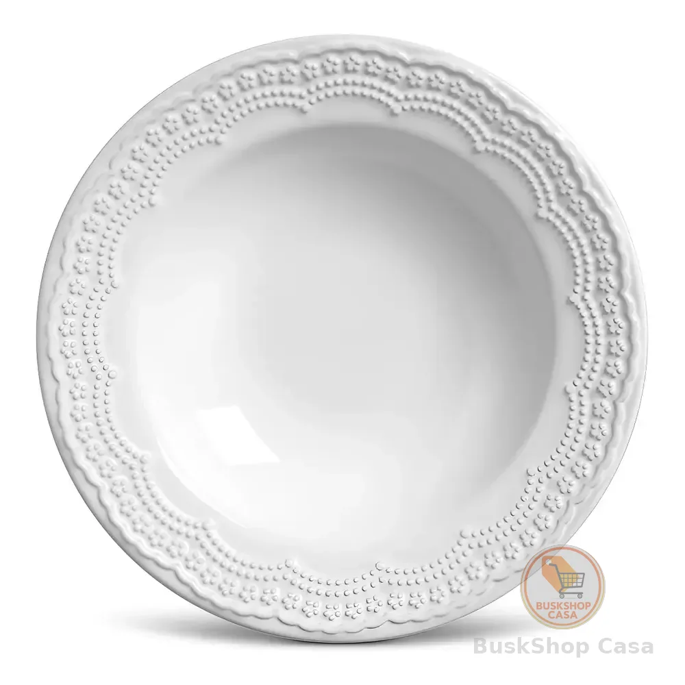 Conjunto Com 6 Pratos Fundo Madeleine Branco Porto Brasil
