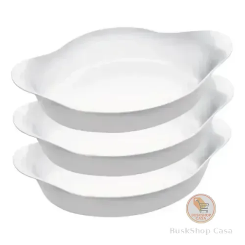 Marinex Conjunto De Assadeiras Oval Opaline 3 Peças Branco