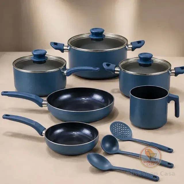 Jogo De Panelas Max Chef Blue 9 Peças Fratelli