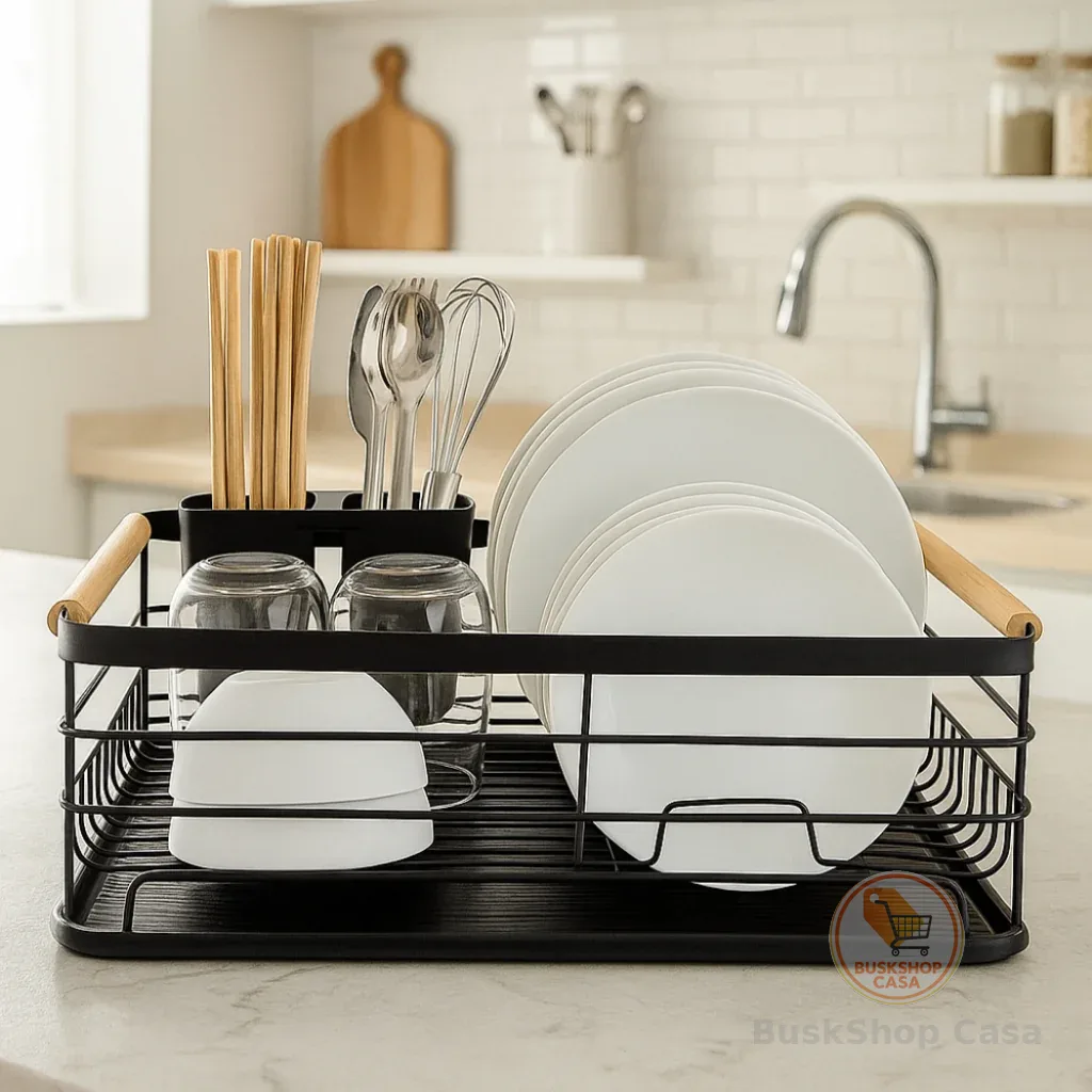 Escorredor De Louças Para Cozinha Com Porta Talher Removível Brinq Lar