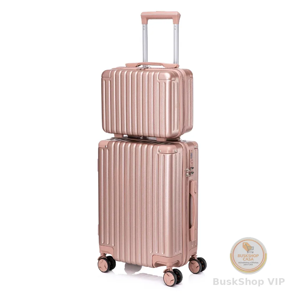 Conjunto Mala De Viagem 10KG E Frasqueira Cadeado TSA Roda Dupla 360° ATP93-2