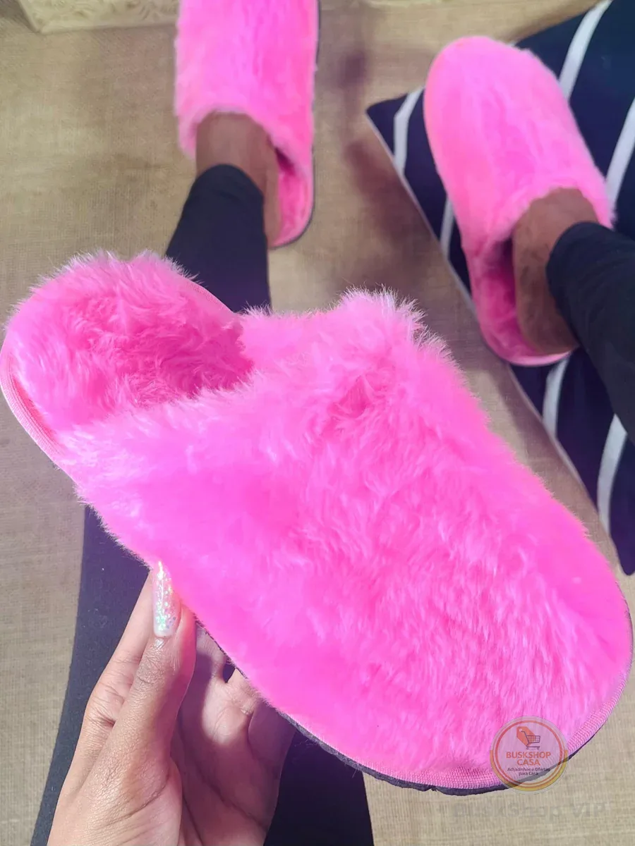 Pantufa de Pelúcia Unissex Inverno Chinelo Quarto Quentinho Antiderrapante