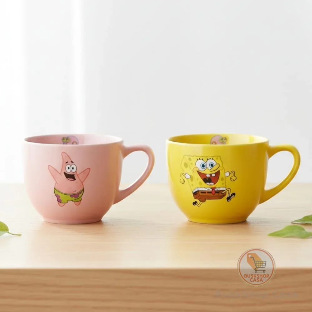 Caneca do Bob Esponja, Presentes Criativos, Geek, Colecionáveis, kit 2 canecas 170ml