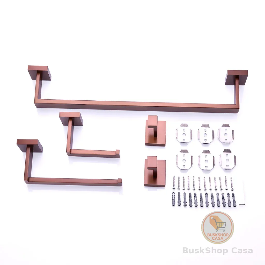 Kit Banheiro 4pçs Luxo Rose Escovado 60cm - REFERÊNCIA